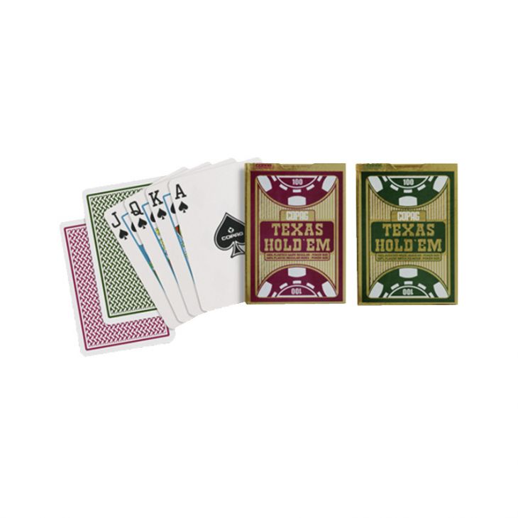 Copag Texas Holdem Plastic Playing Cards: Regular Index, Green/Burgundy main image